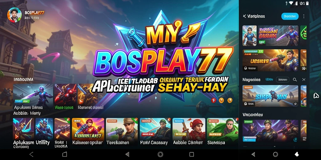Screenshot utama BOSPLAY77 menampilkan antarmuka aplikasi Utility yang ramah pengguna.