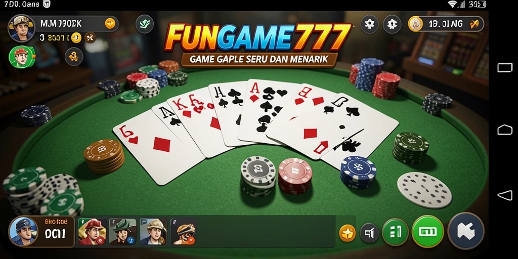 Screenshot FUNGAME777 menampilkan tampilan seru permainan Gaple.