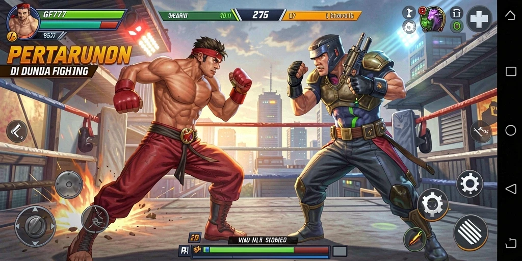 Tampilan gameplay GF777 yang menegangkan dengan aksi pertarungan seru.