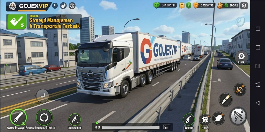 Tampilan menarik gameplay manajemen transportasi di GOJEKVIP.
