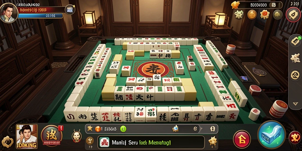 Tampilan screenshot gameplay IDRKING dengan ubin Mahjong yang menawan.