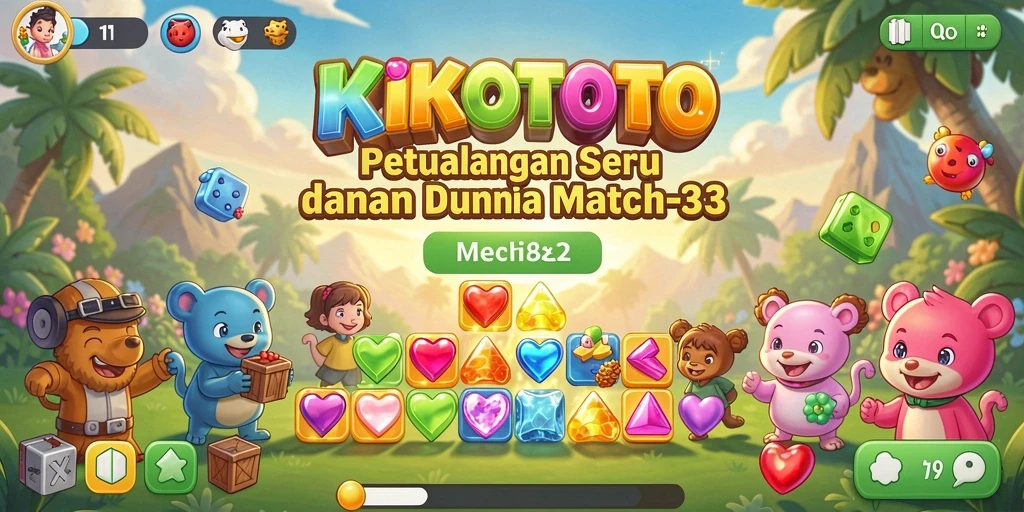 Screenshot KIKOTOTO menunjukkan gameplay seru dalam mencocokkan item.