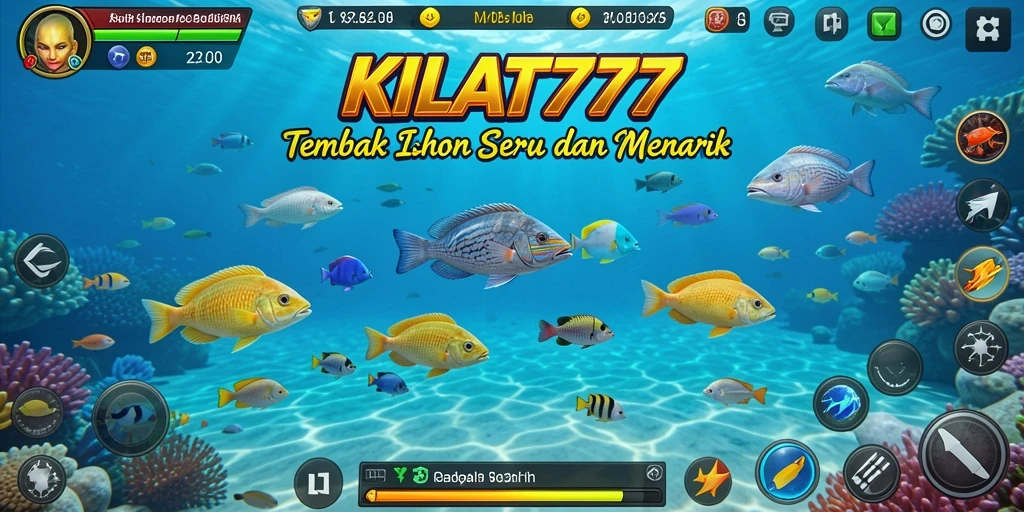 Screenshot KILAT777 menampilkan gameplay seru saat menembak ikan.