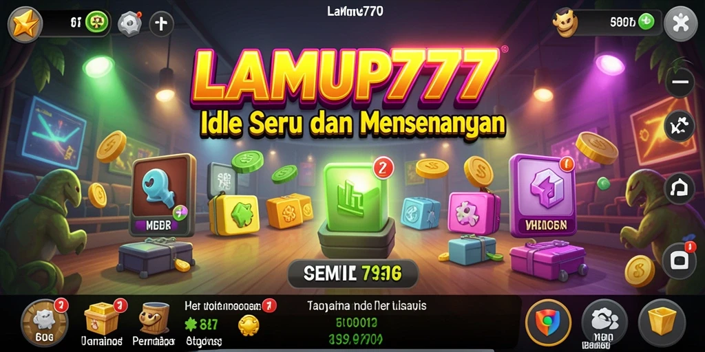 Tampilan gameplay seru LAMPU777 dengan elemen Idle yang menarik.