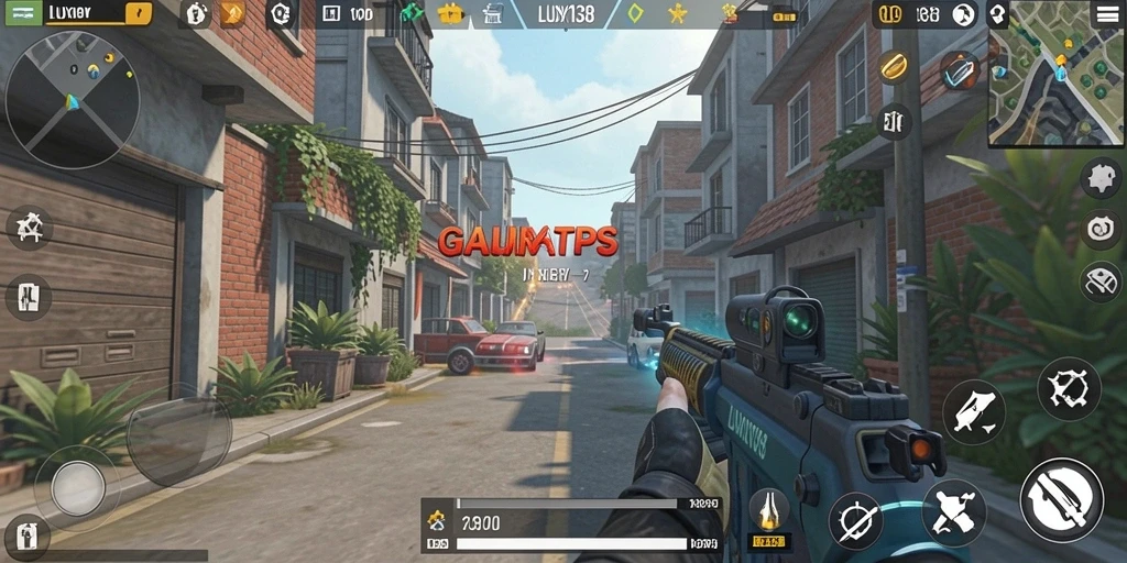 Screenshot dari gameplay <strong>LUXURY138</strong> menampilkan aksi seru dalam TPS.
