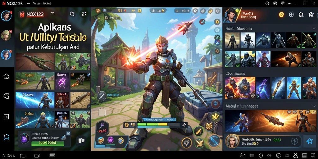 Screenshot utama NOX123 menampilkan antarmuka aplikasi Utility yang intuitif.
