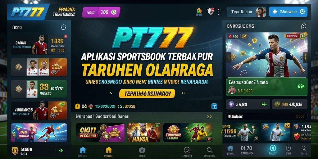 Screenshot PT777 menunjukkan antarmuka taruhan olahraga yang interaktif dan menarik.