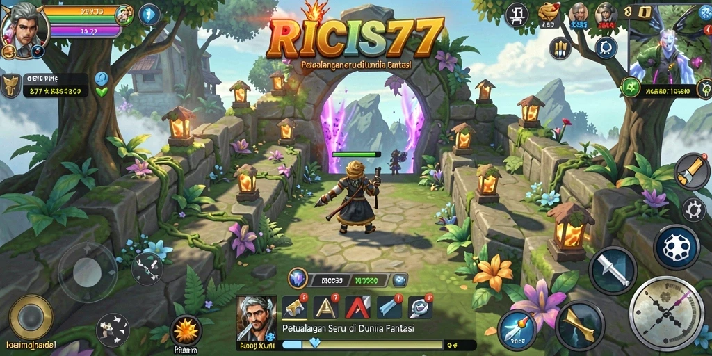 Tampilan gameplay RICIS77 yang penuh aksi dan petualangan seru.