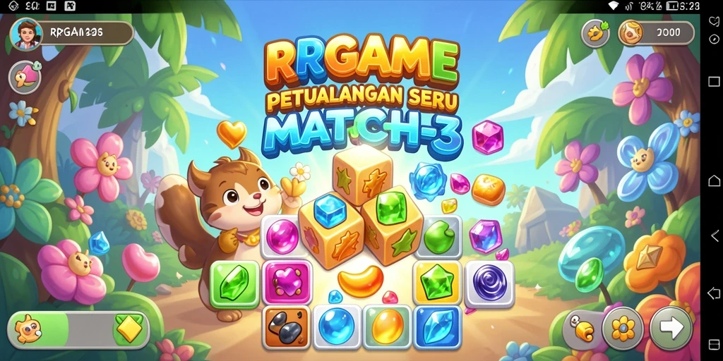 Tampilan menawan RPGAME dalam gameplay Match-3 yang seru.