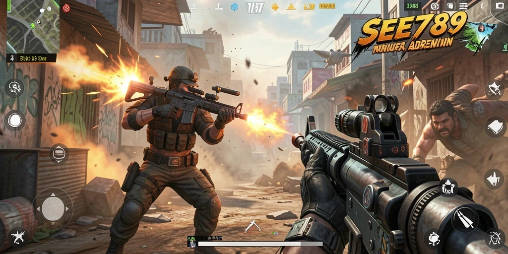 Tampilan gameplay menegangkan dalam SEE789 yang penuh aksi.