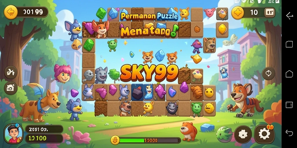 Tampilan gameplay menantang dari SKY99 yang penuh warna.