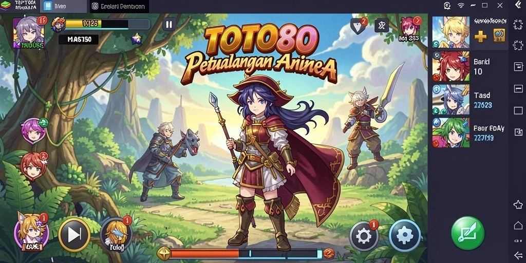 Tampilan permainan dan karakter anime yang menawan dalam TOTO80.