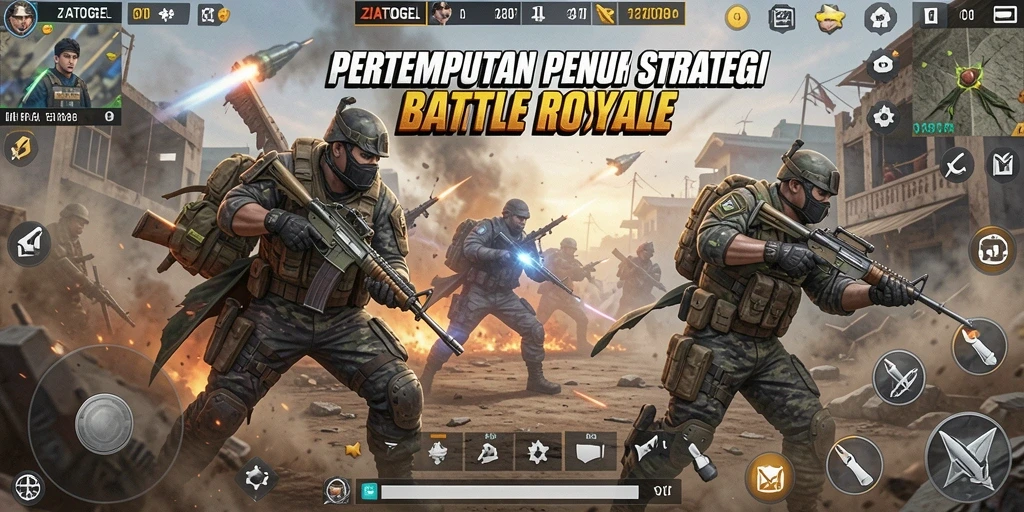 Gameplay seru dan intens di ZIATOGEL Battle Royale.