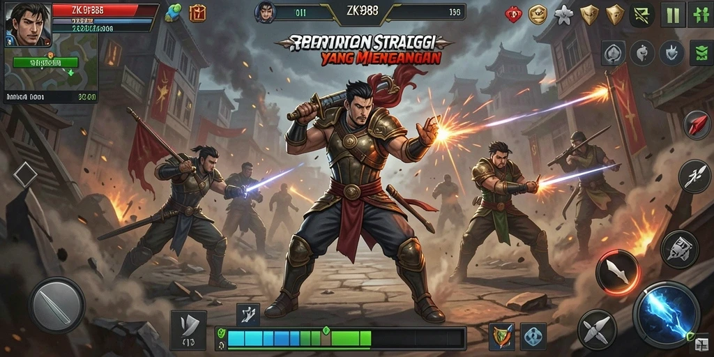 Tampilan gameplay ZK988 yang penuh strategi dan aksi.